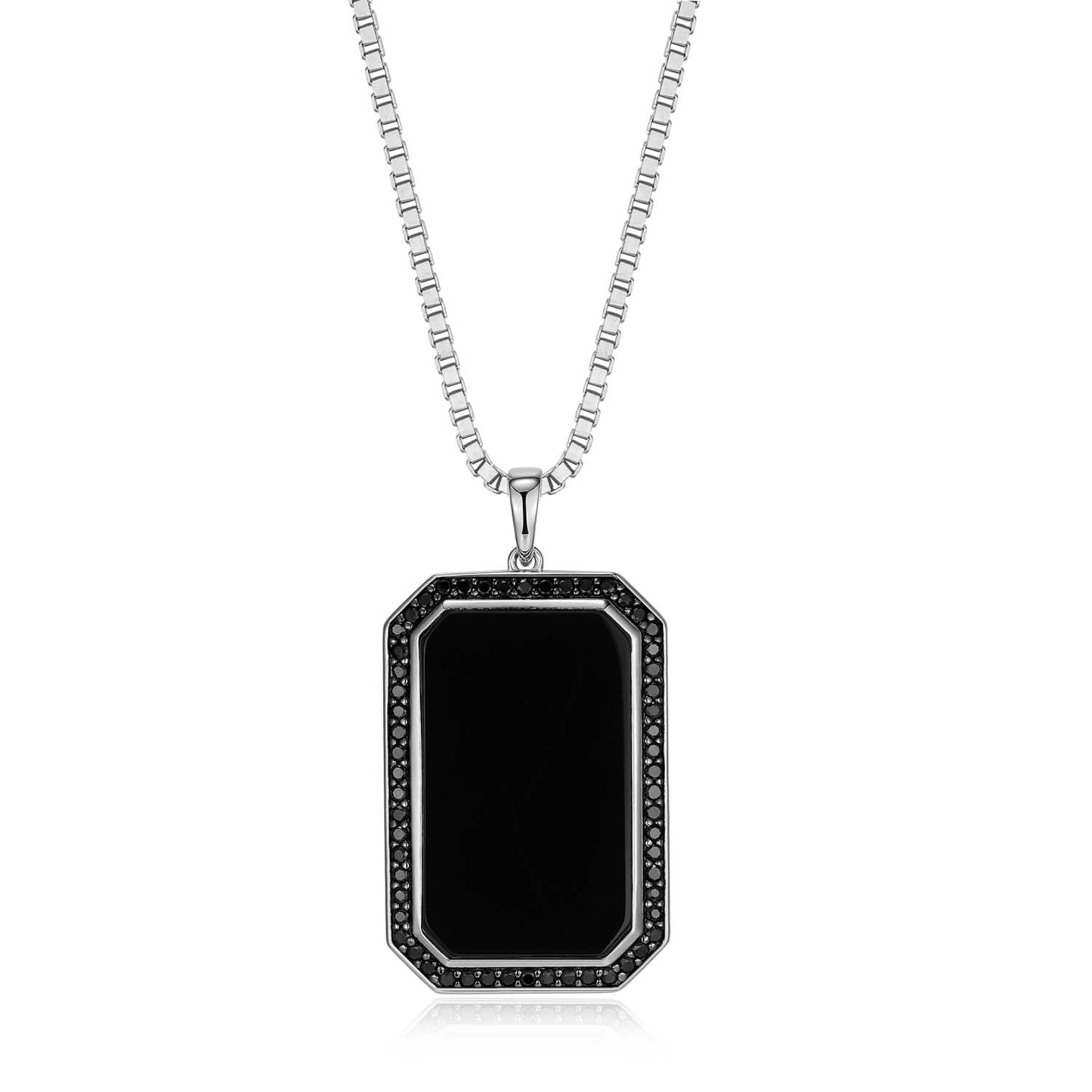 Eclipse Rhodium Finish Sterling Silver Necklace - UN0060 | ethos