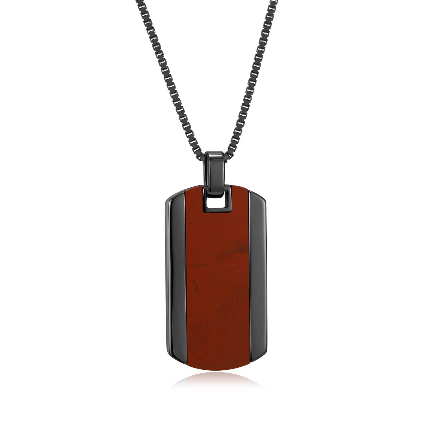 Crimson Gunmetal Finish Sterling Silver Necklace - UN0074 | ethos
