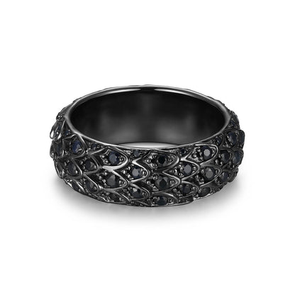 Dark Reign Gunmetal Finish Sterling Silver Ring - UR0044 | ethos