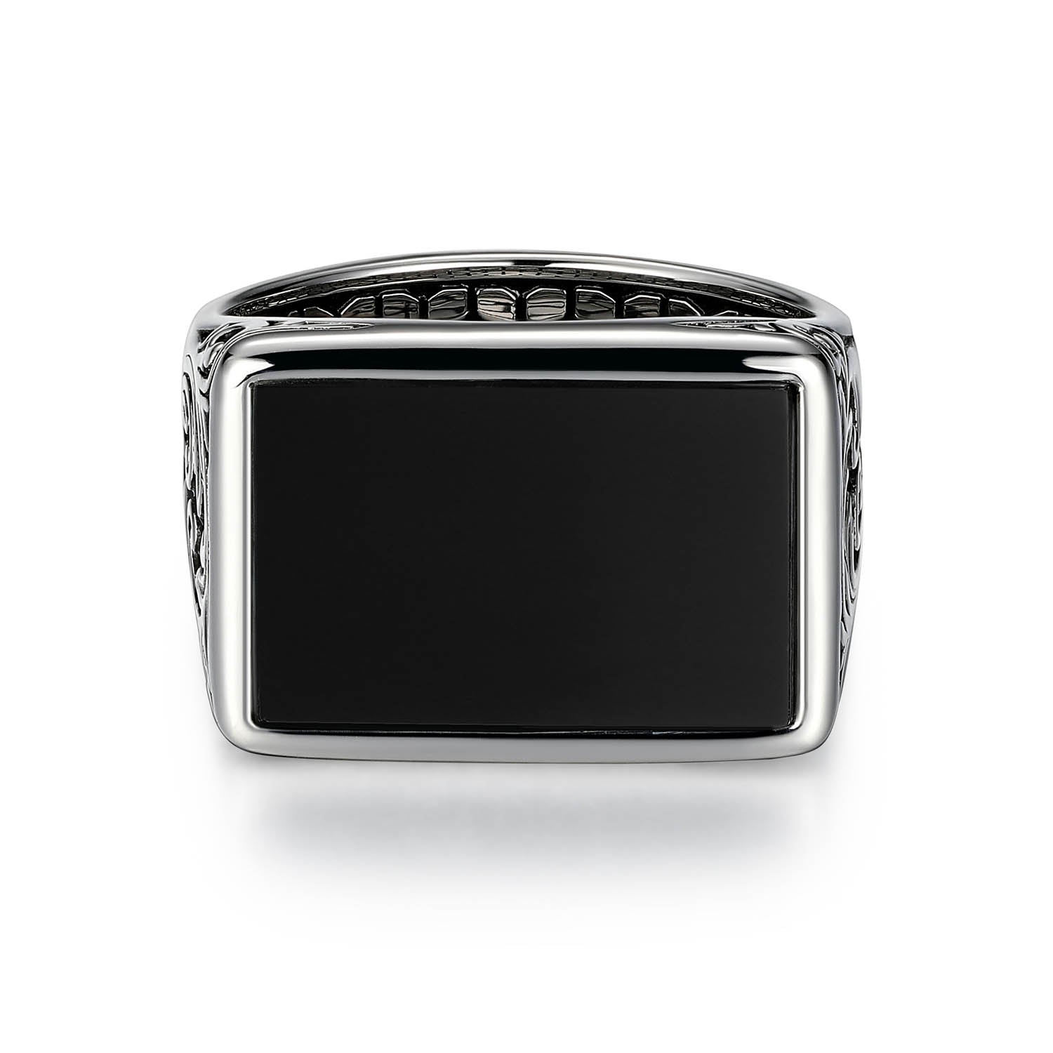 Chisel Rhodium Finish Sterling Silver Ring - UR0045 | ethos