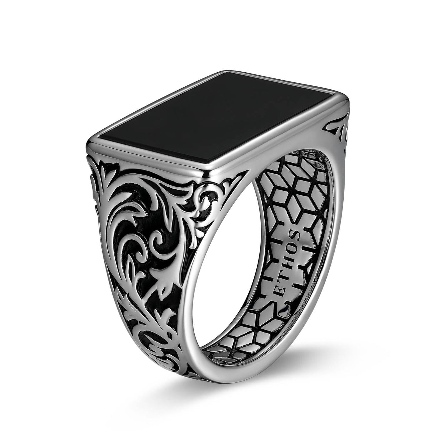 Chisel Rhodium Finish Sterling Silver Ring - UR0045 | ethos