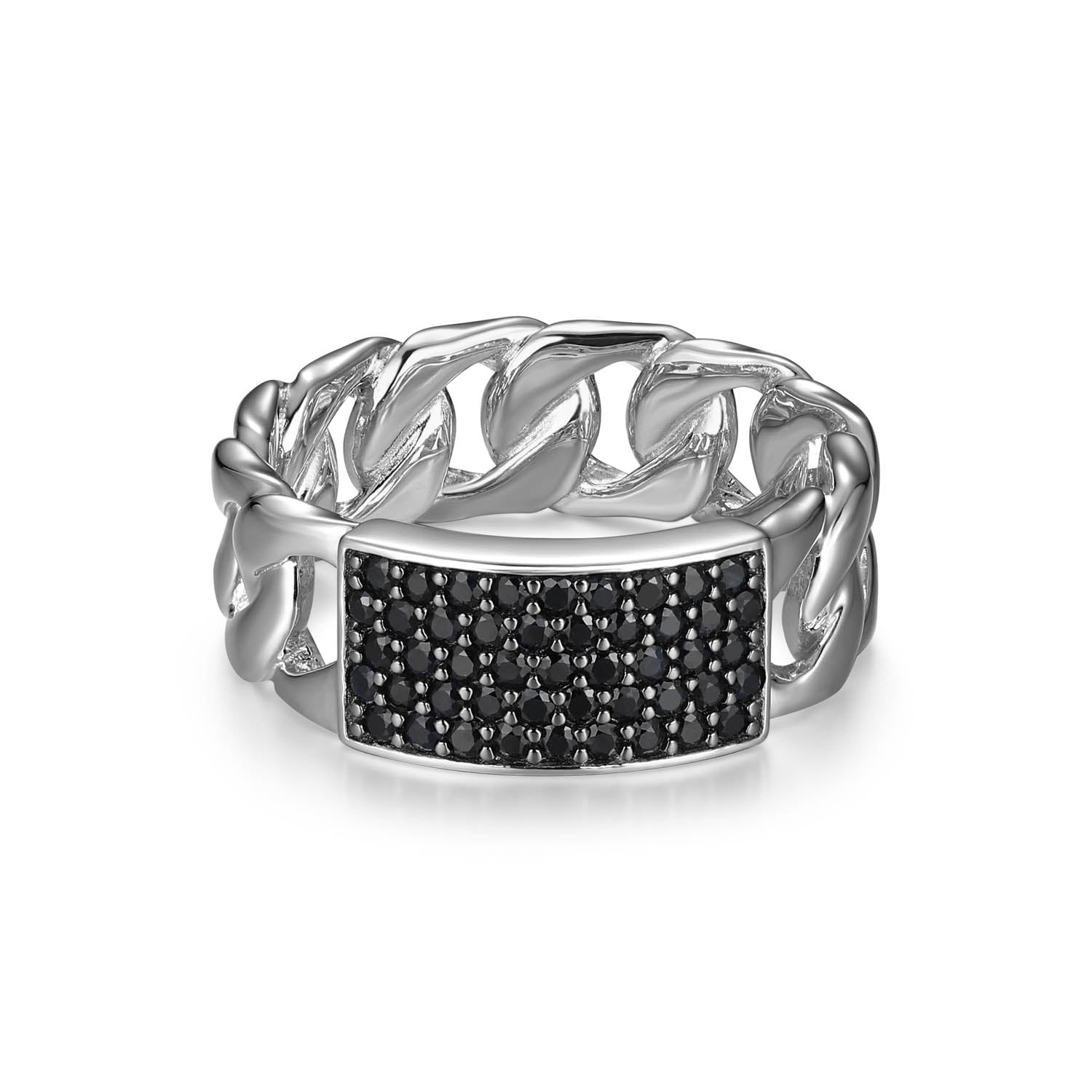 Links Gunmetal Rhodium Finish Sterling Silver Ring - UR0052 | ethos