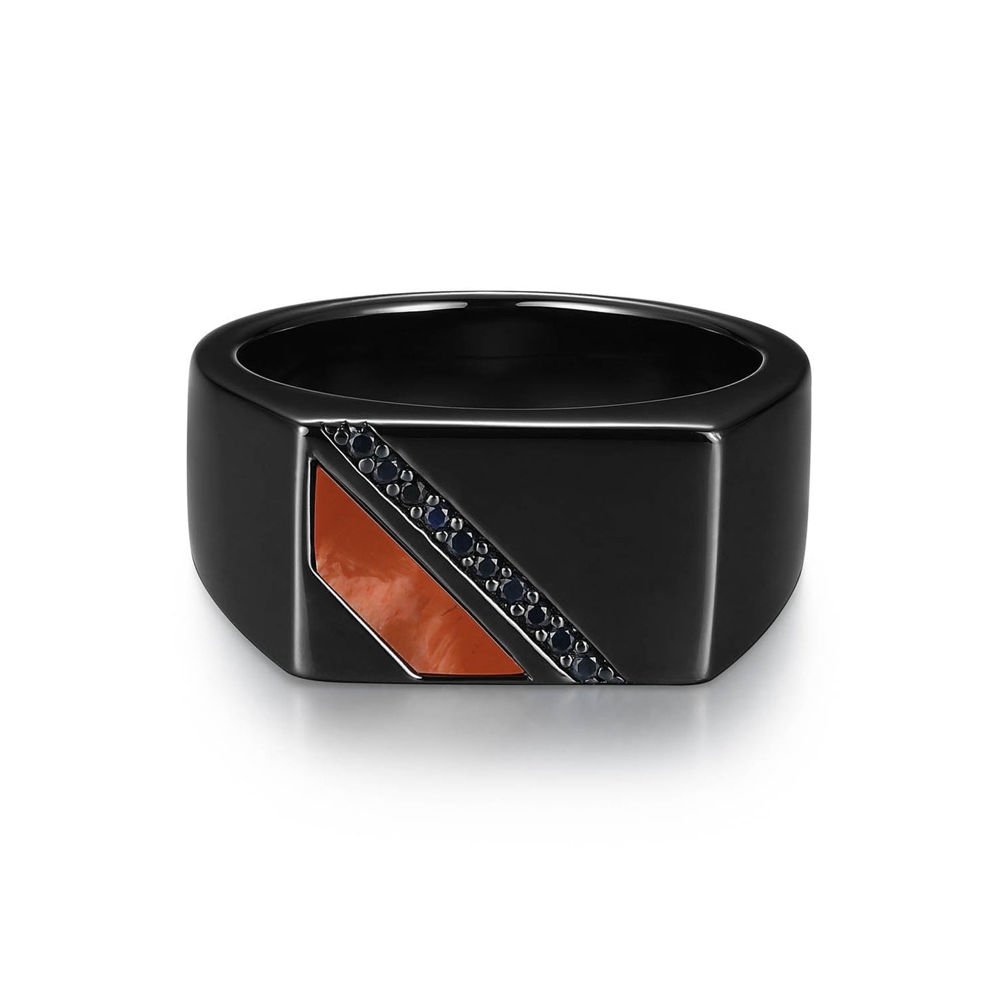 Crimson Gunmetal Finish Sterling Silver Ring - UR0073 | ethos