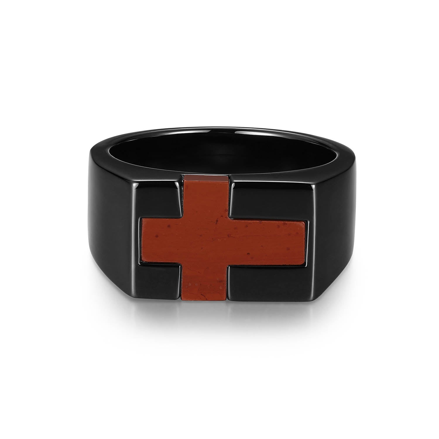 Crimson Gunmetal Finish Sterling Silver Ring - UR0074 | ethos