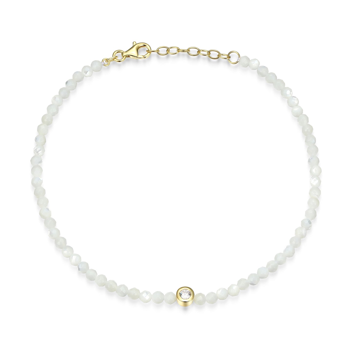 RB0206L - Mother-of-Pearl CZ Station Necklace | reign