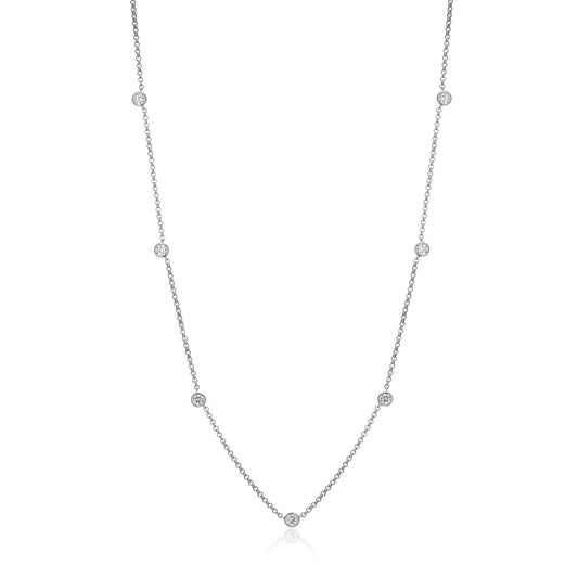 MN0112W - Essentials Medium Station Lab-Created Diamond Necklace | Monte Luna