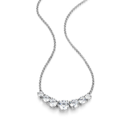 RN0212 - Graduated CZ Curve Necklace | reign