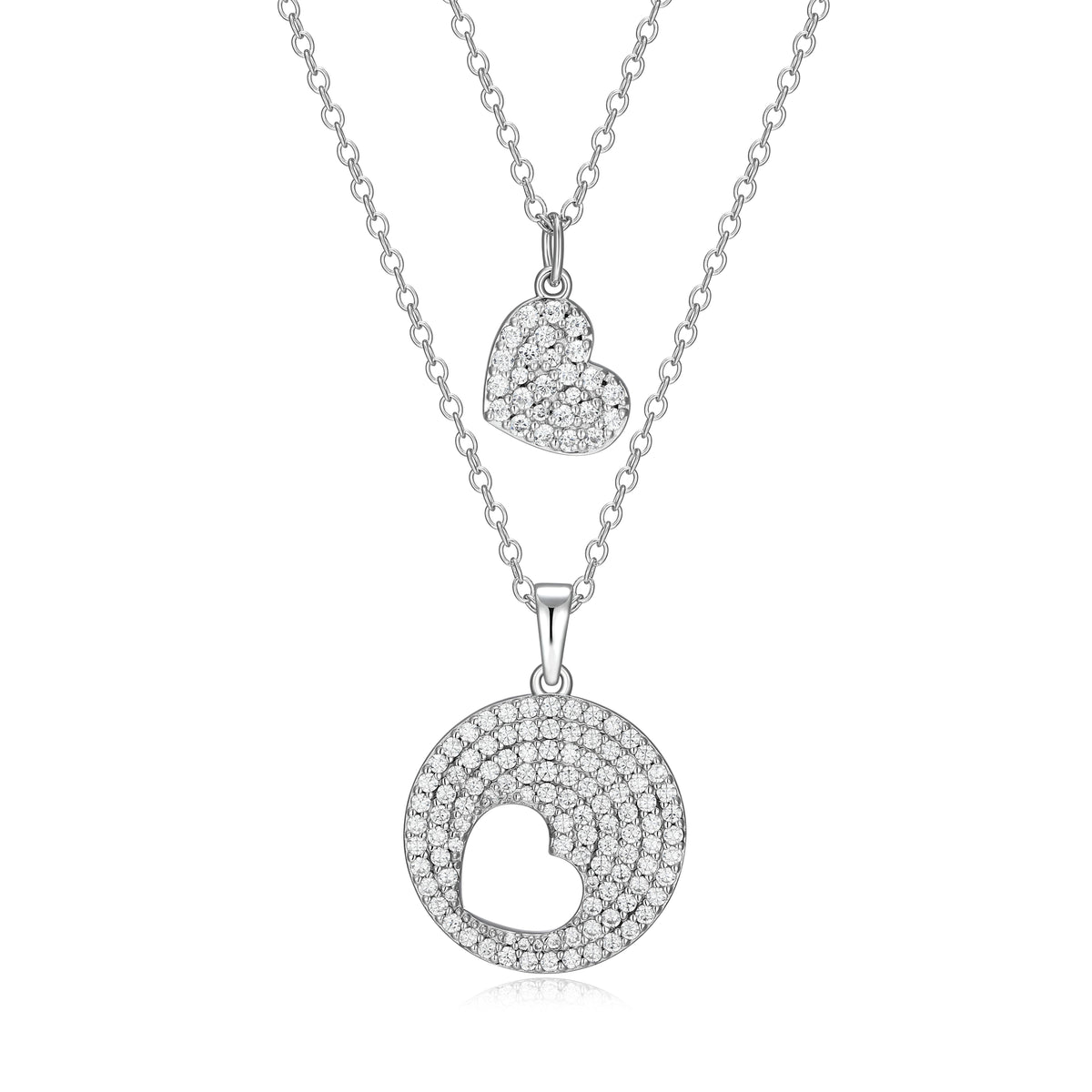 RN0219SET - Mini Me Open Heart Necklace Set | Reign