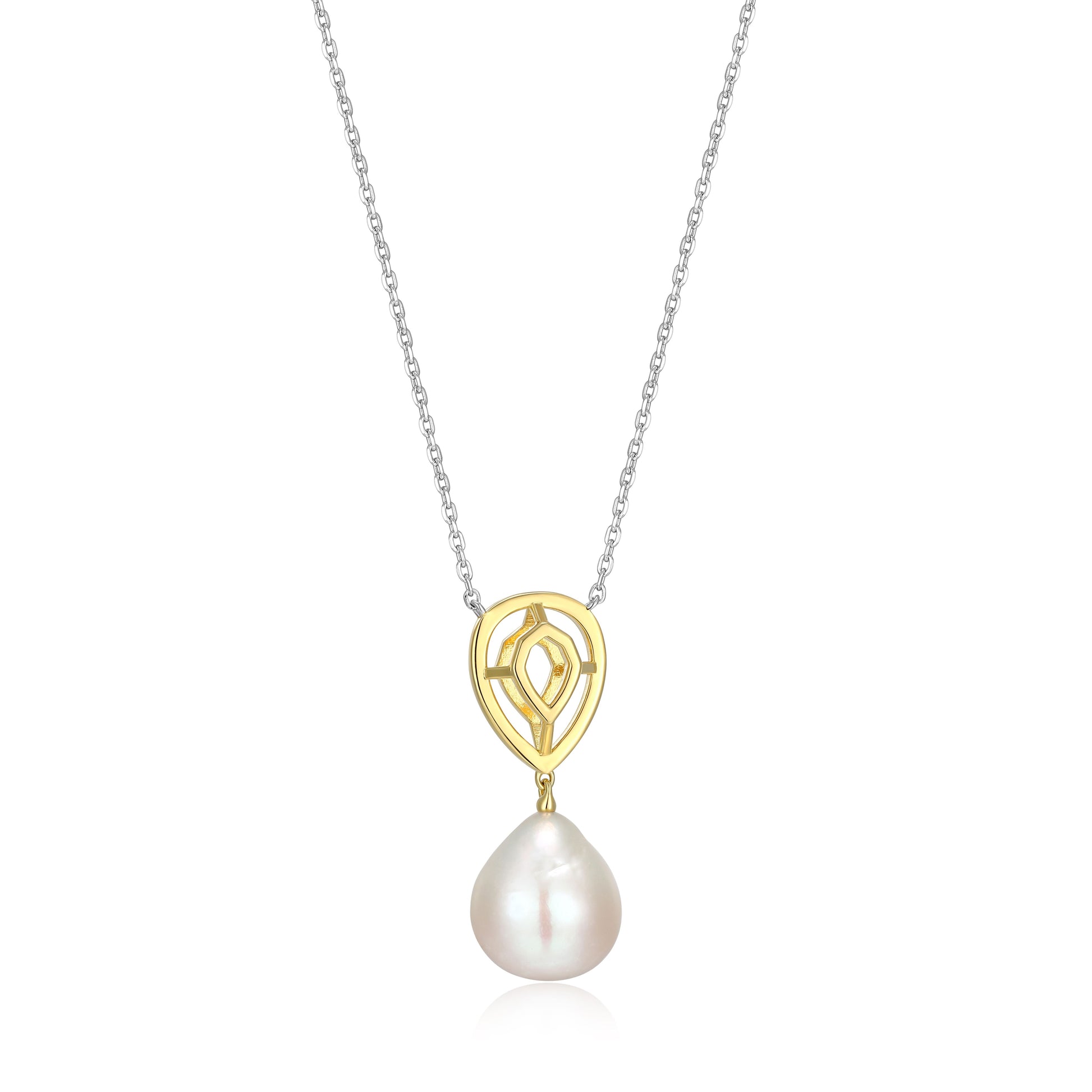 LN0297 - Pearl Meet Gem Freshwater Pearl Necklace | elle