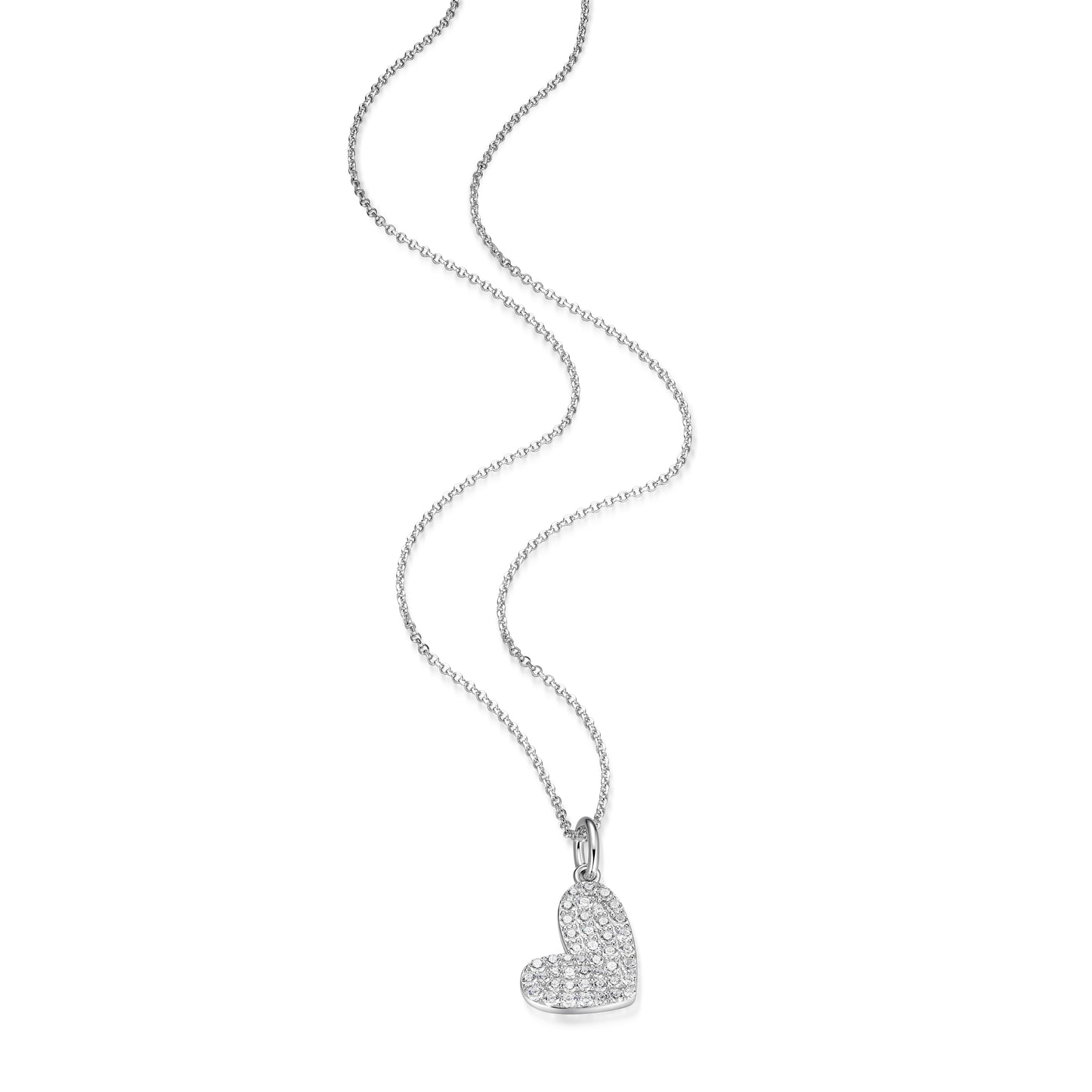 RN0197 - Radiant Pavé Heart Pendant Necklace | reign
