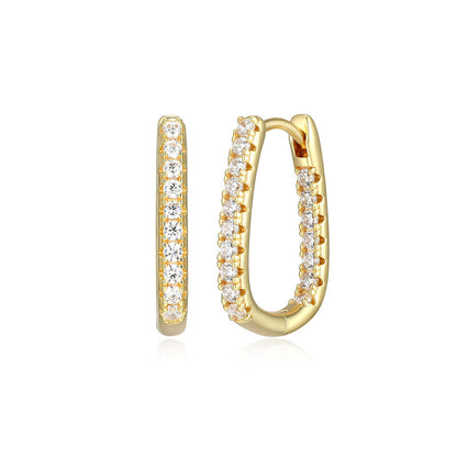 RE0257Y - Pavé U-Hoop Earrings | reign