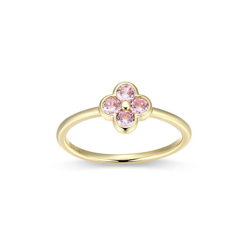 RR02936 - Pink CZ Clover Ring | reign