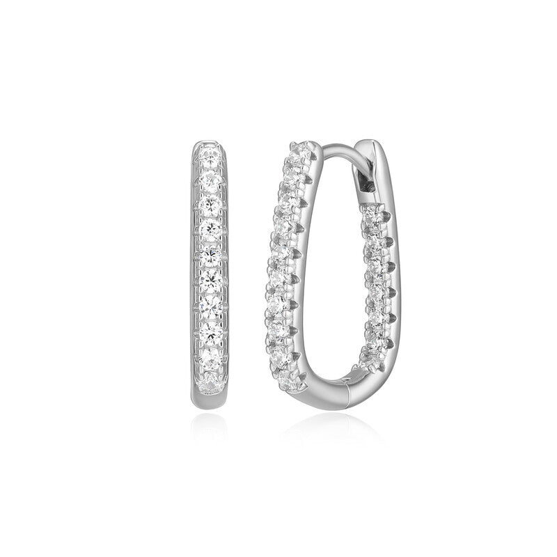 RE0257W - Pavé U-Hoop Earrings | reign