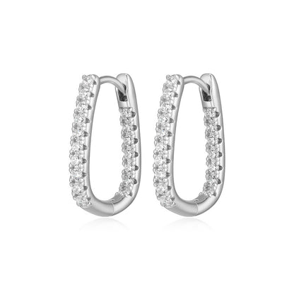 RE0257W - Pavé U-Hoop Earrings | reign