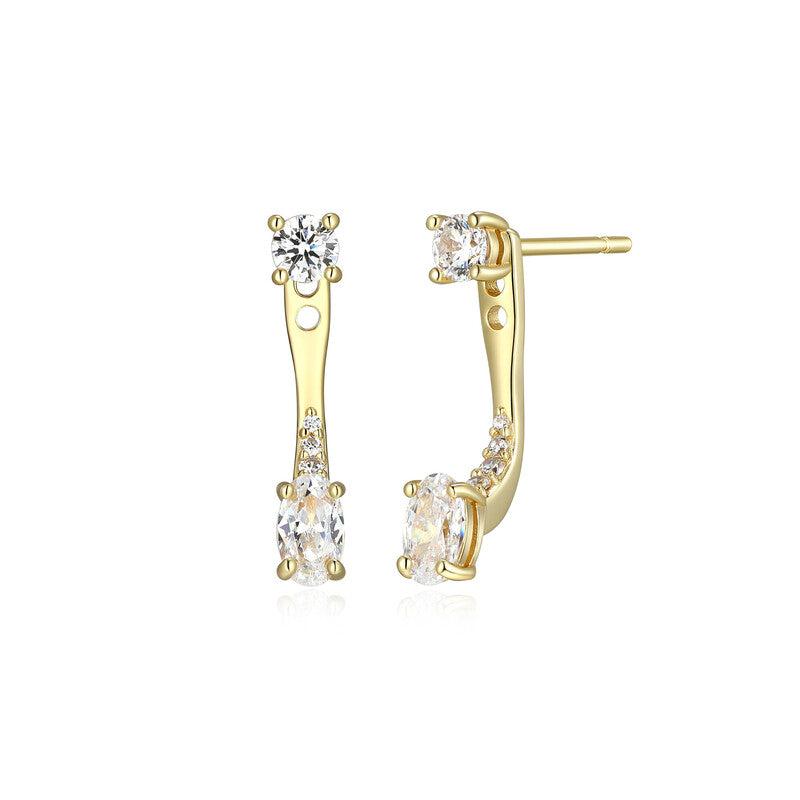 RE0252Y - Front/Back Stud Drop Earrings | reign