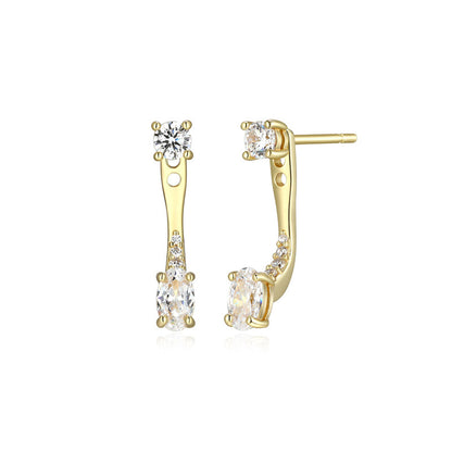 RE0252Y - Front/Back Stud Drop Earrings | reign