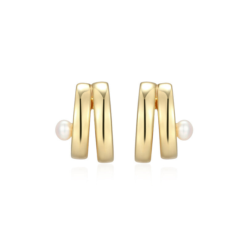 RE0232 - Duo Huggie Pearl Earrings | reign