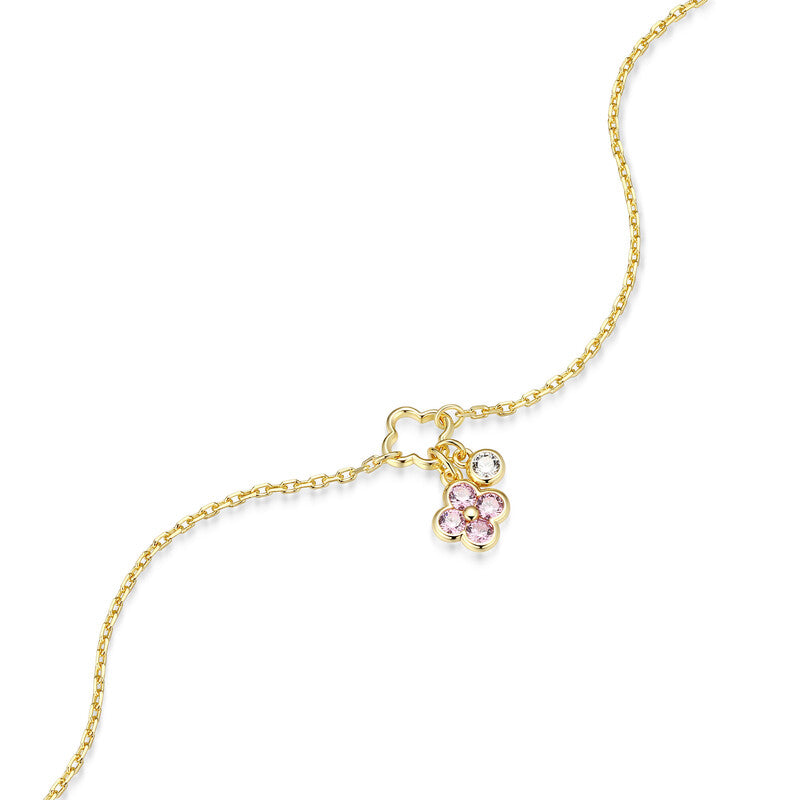 RB0293 - Pink CZ Clover Charm Bracelet | reign