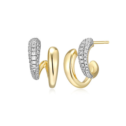 RE0258Y - Double Huggie Earrings | reign